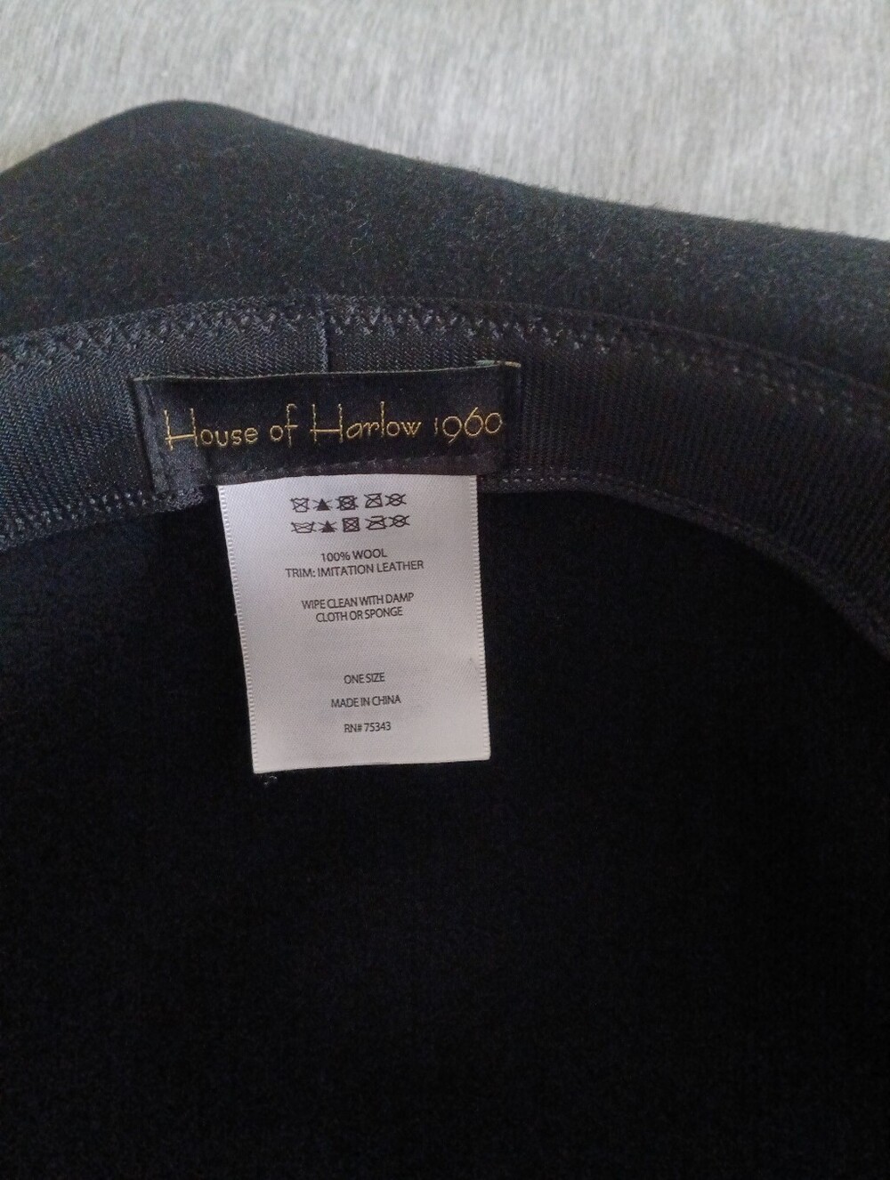 House Of Harlow Woman's Wide Brim Hat 100% wool Black - Picture 3 of 4